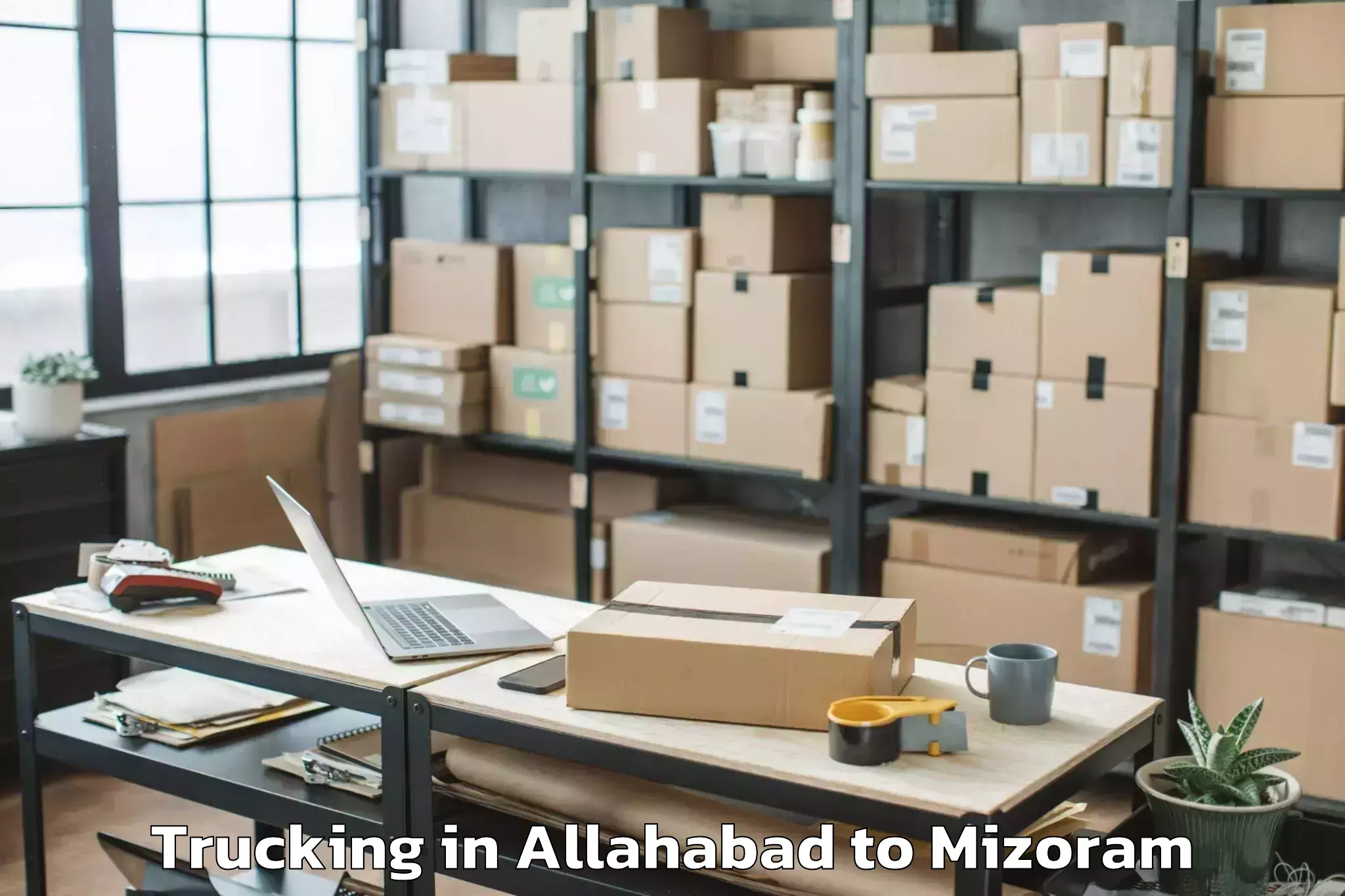 Book Allahabad to North Vanlaiphai Trucking Online